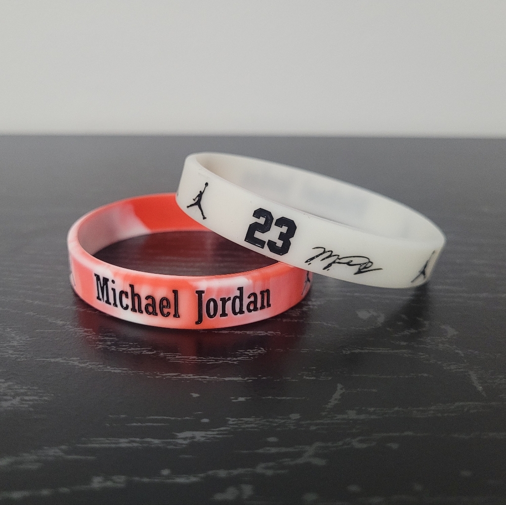 Michael Jordan 2pc NBA Bracelet Chicago Bulls Basketball Wristband